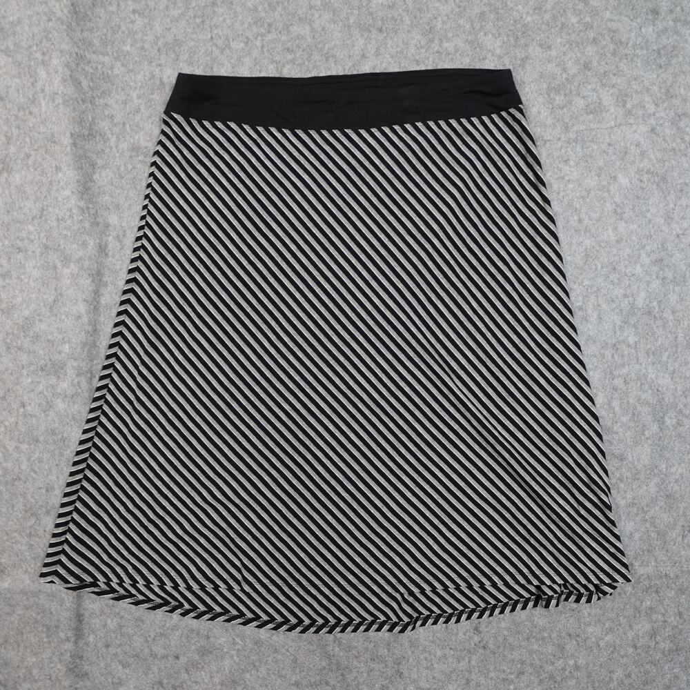 J. Jill Skirt Womens Large Petite Midi Embroidered A-Line Flare Striped Wearever